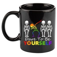 Lgtb Skeleton Dabbing Dare To Be Yours Meaningful Gift 11oz C Handle Ceramic Mug