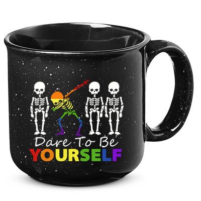 Lgtb Skeleton Dabbing Dare To Be Yours Meaningful Gift 15oz Campfire Ceramic Mug