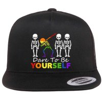 Lgtb Skeleton Dabbing Dare To Be Yours Meaningful Gift Flatbill Hat