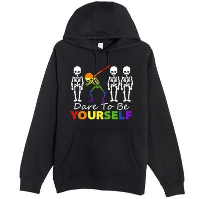 Lgtb Skeleton Dabbing Dare To Be Yours Meaningful Gift Premium Pullover Hoodie