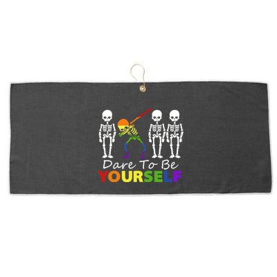 Lgtb Skeleton Dabbing Dare To Be Yours Meaningful Gift Large Microfiber Waffle Golf Towel