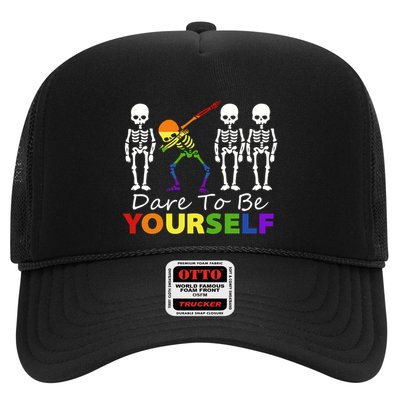 Lgtb Skeleton Dabbing Dare To Be Yours Meaningful Gift Trucker Hat