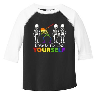 Lgtb Skeleton Dabbing Dare To Be Yours Meaningful Gift Toddler Fine Jersey T-Shirt