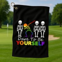 Lgtb Skeleton Dabbing Dare To Be Yours Meaningful Gift Golf Towel