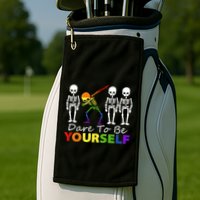 Lgtb Skeleton Dabbing Dare To Be Yours Meaningful Gift Golf Towel