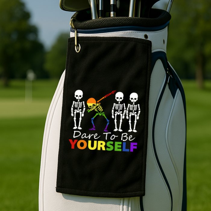 Lgtb Skeleton Dabbing Dare To Be Yours Meaningful Gift Golf Towel