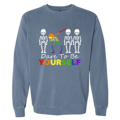 Lgtb Skeleton Dabbing Dare To Be Yours Meaningful Gift Garment-Dyed Sweatshirt