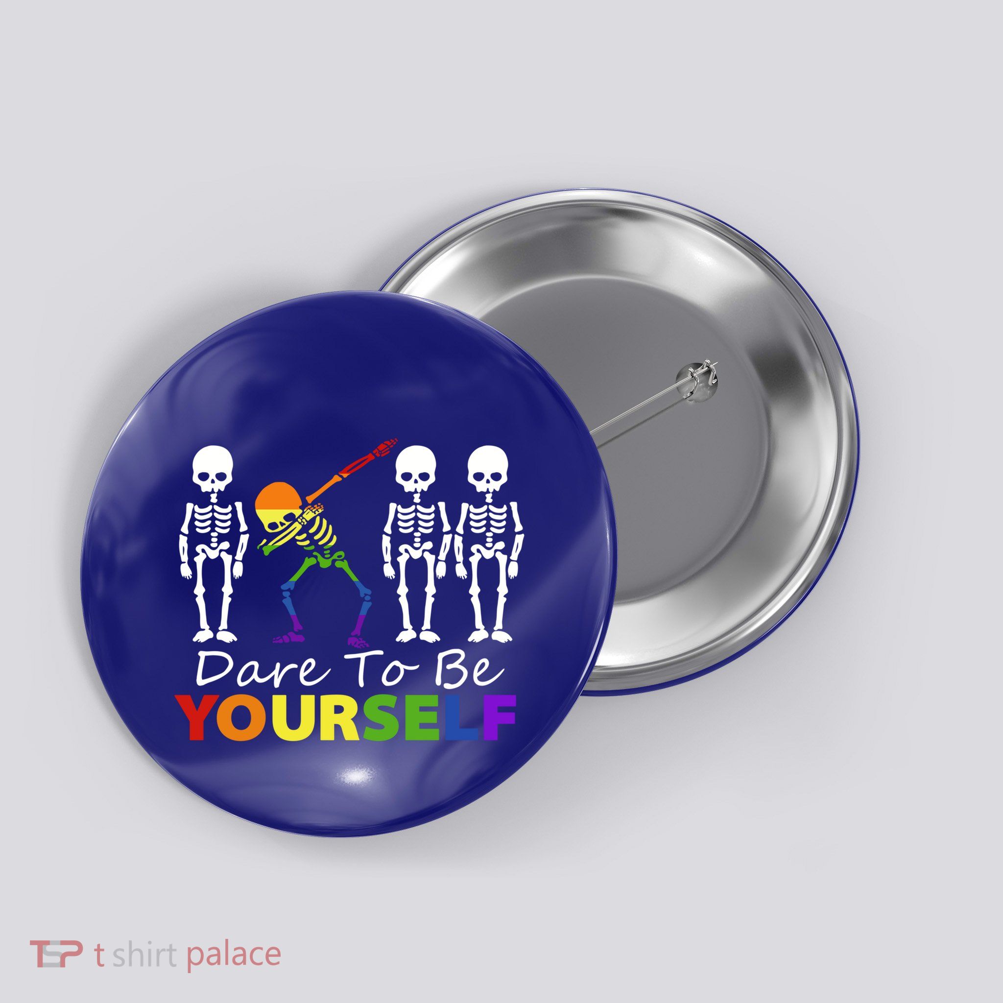 Lgtb Skeleton Dabbing Dare To Be Yours Meaningful Gift Button