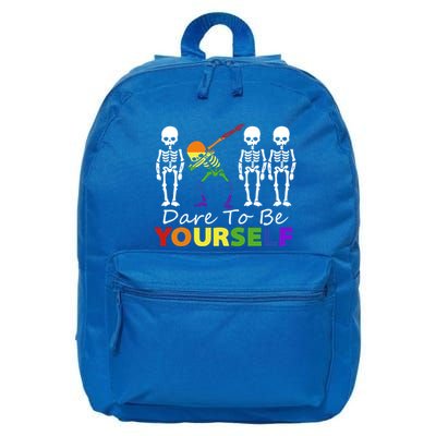 Lgtb Skeleton Dabbing Dare To Be Yours Meaningful Gift 16 in Basic Backpack