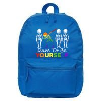 Lgtb Skeleton Dabbing Dare To Be Yours Meaningful Gift 16 in Basic Backpack