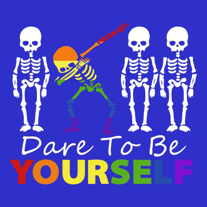 Lgtb Skeleton Dabbing Dare To Be Yours Meaningful Gift 16 in Basic Backpack