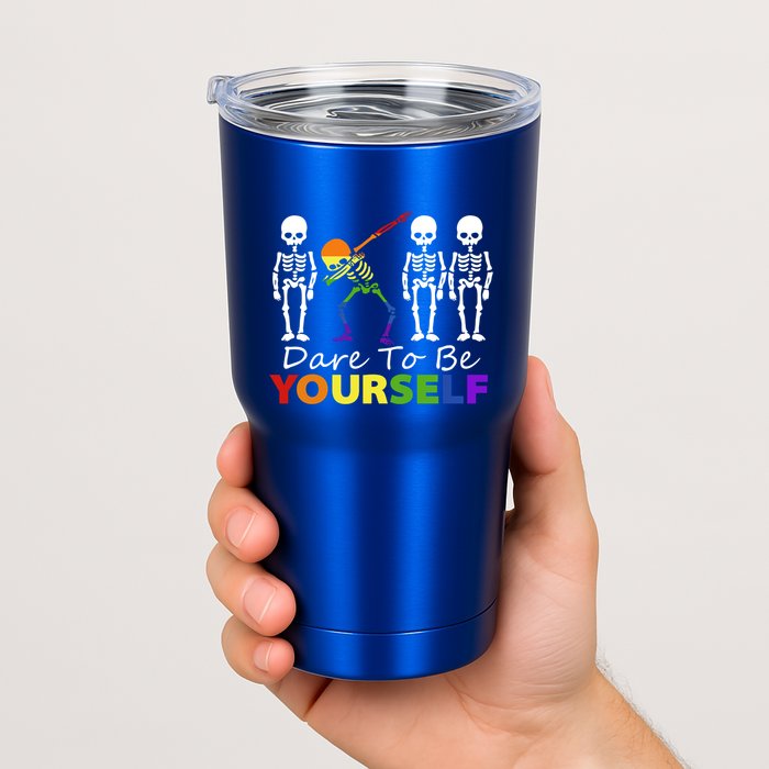 Lgtb Skeleton Dabbing Dare To Be Yours Meaningful Gift Tumbler