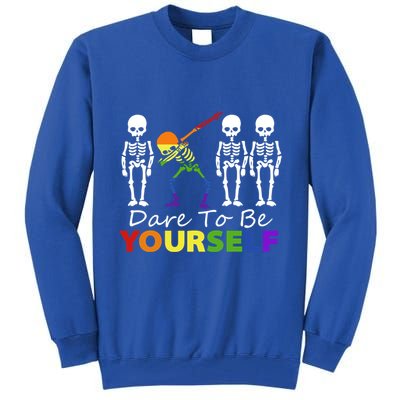 Lgtb Skeleton Dabbing Dare To Be Yours Meaningful Gift Tall Sweatshirt