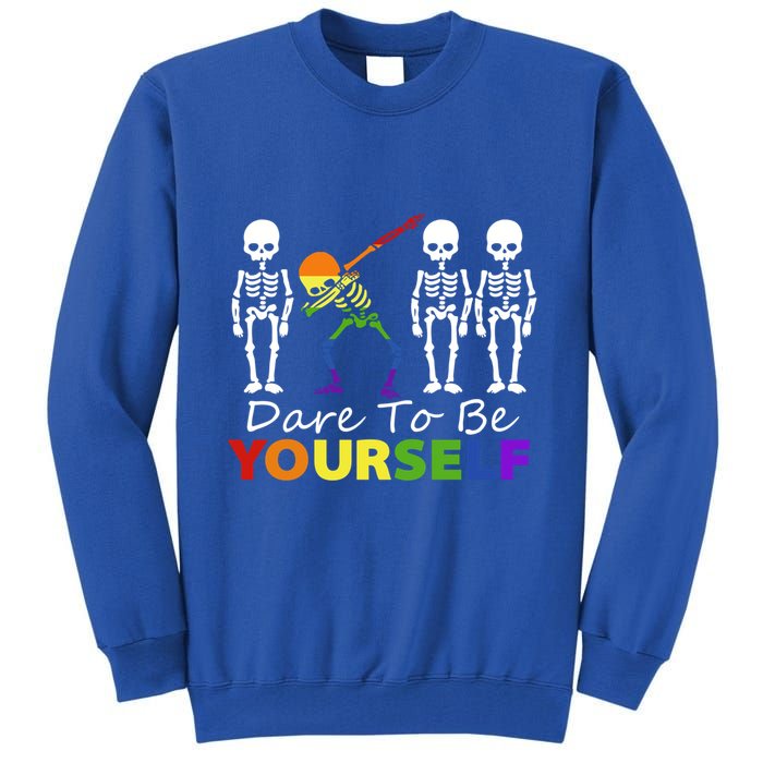 Lgtb Skeleton Dabbing Dare To Be Yours Meaningful Gift Tall Sweatshirt