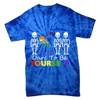 Lgtb Skeleton Dabbing Dare To Be Yours Meaningful Gift Tie-Dye T-Shirt