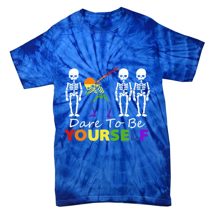 Lgtb Skeleton Dabbing Dare To Be Yours Meaningful Gift Tie-Dye T-Shirt