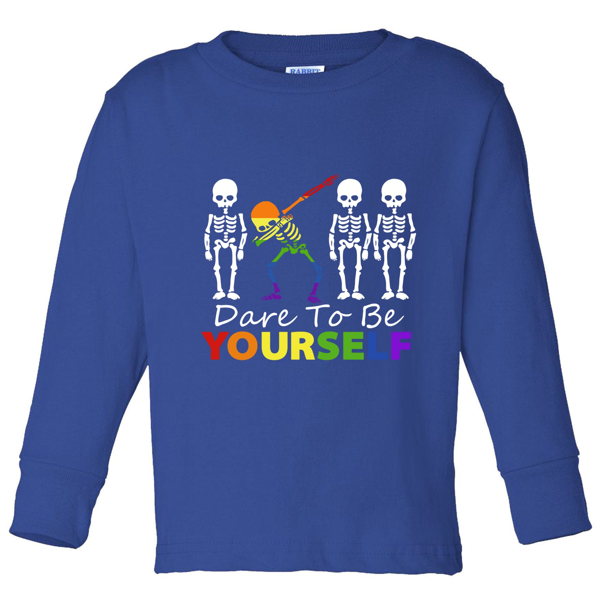 Lgtb Skeleton Dabbing Dare To Be Yours Meaningful Gift Toddler Long Sleeve Shirt