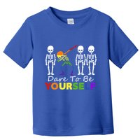 Lgtb Skeleton Dabbing Dare To Be Yours Meaningful Gift Toddler T-Shirt