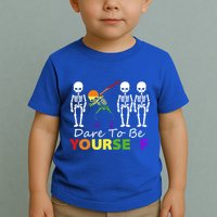 Lgtb Skeleton Dabbing Dare To Be Yours Meaningful Gift Toddler T-Shirt
