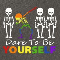 Lgtb Skeleton Dabbing Dare To Be Yours Meaningful Gift Cotton Canvas Backpack