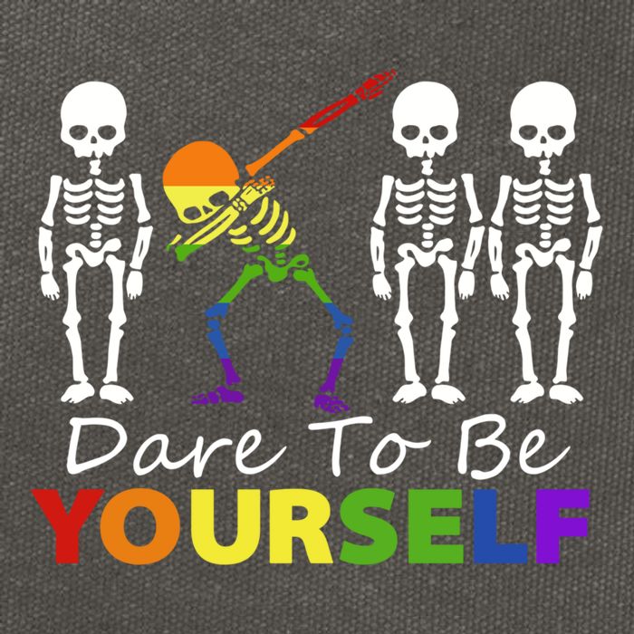 Lgtb Skeleton Dabbing Dare To Be Yours Meaningful Gift Cotton Canvas Backpack