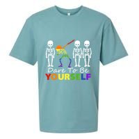 Lgtb Skeleton Dabbing Dare To Be Yours Meaningful Gift Sueded Cloud Jersey T-Shirt