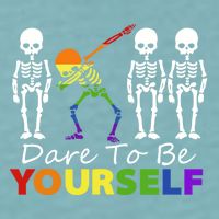 Lgtb Skeleton Dabbing Dare To Be Yours Meaningful Gift Sueded Cloud Jersey T-Shirt