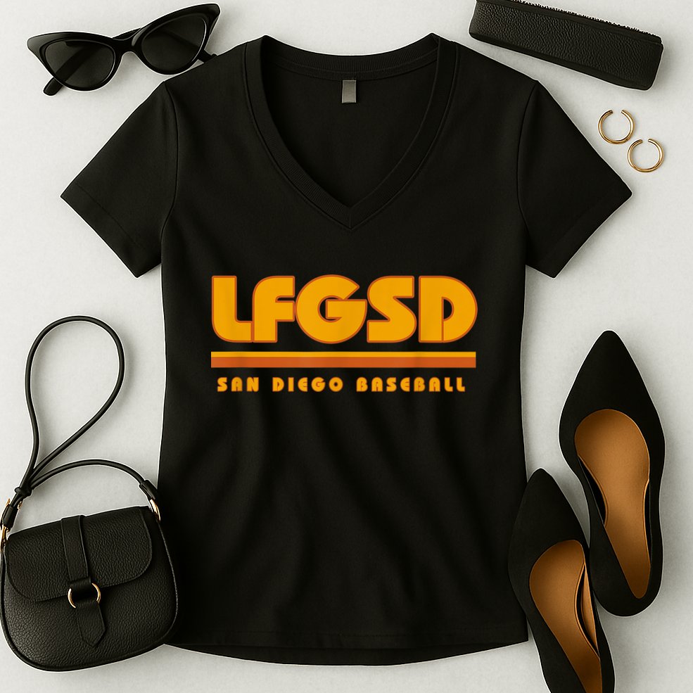LFGSD San Diego Baseball Women's V-Neck T-Shirt