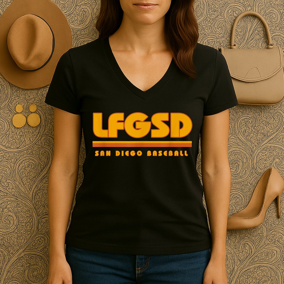 LFGSD San Diego Baseball Women's V-Neck T-Shirt