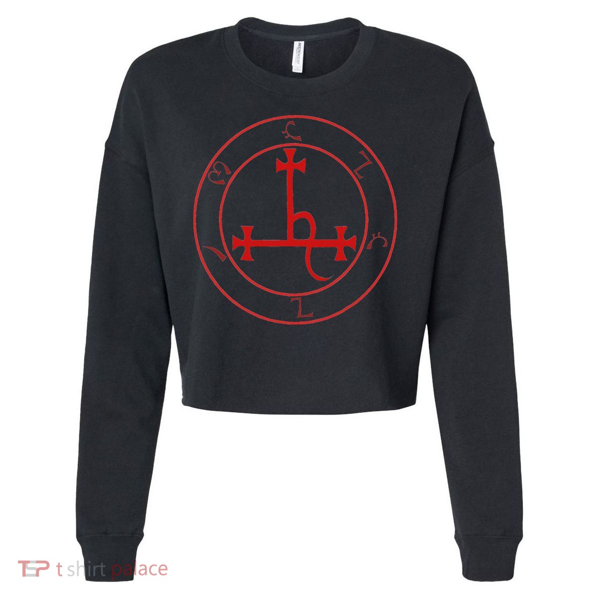 Lilith Sigil Enochian Writing Magick Demon Occult Cropped Pullover Crew