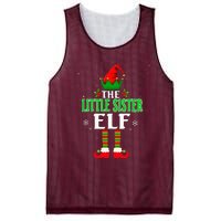 Little Sister Elf Matching Family Group Christmas Party Pjs Mesh Reversible Basketball Jersey Tank