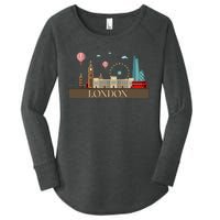 London Souvenir England Vintage City British Uk Women's Perfect Tri Tunic Long Sleeve Shirt