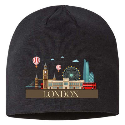 London Souvenir England Vintage City British Uk Sustainable Beanie