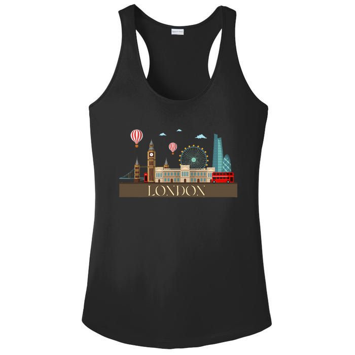 London Souvenir England Vintage City British Uk Ladies PosiCharge Competitor Racerback Tank