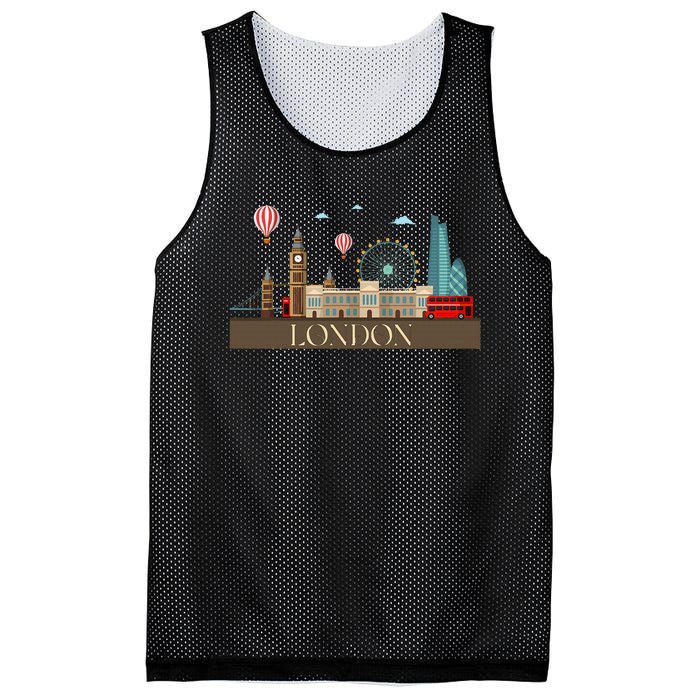 London Souvenir England Vintage City British Uk Mesh Reversible Basketball Jersey Tank