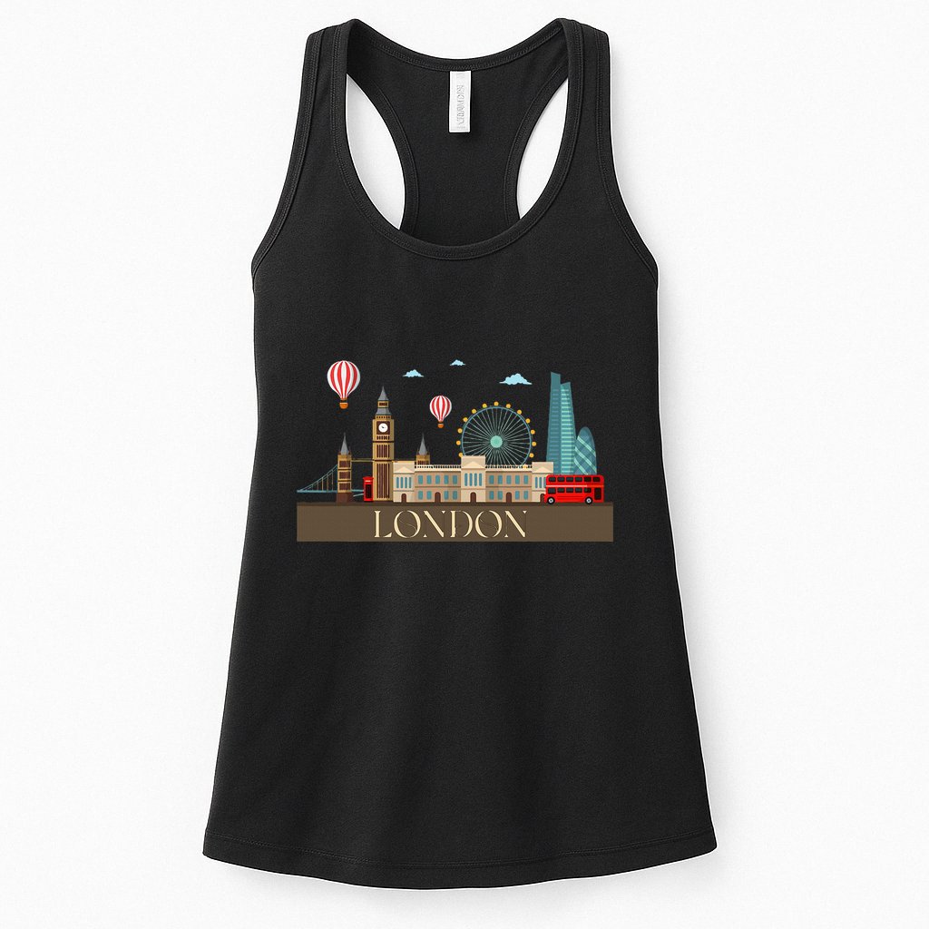 London Souvenir England Vintage City British Uk Womens Tank Top