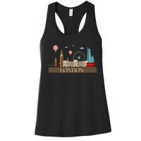 London Souvenir England Vintage City British Uk Women's Racerback Tank