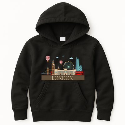 London Souvenir England Vintage City British Uk Kids Hoodie