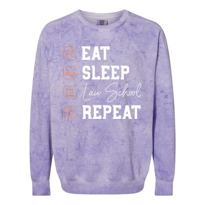 Law School Eat Sleep Repeat Future Lawyer Law Student Gift Colorblast Crewneck Sweatshirt