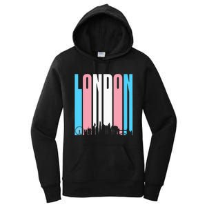 London Skyline England Flag Women's Pullover Hoodie