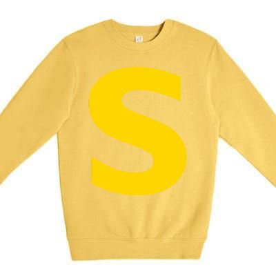 Letter S Funny Chipmunk Group Matching Halloween Costume Premium Crewneck Sweatshirt