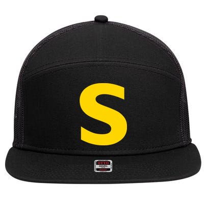 Letter S Funny Chipmunk Group Matching Halloween Costume 7 Panel Mesh Trucker Snapback Hat