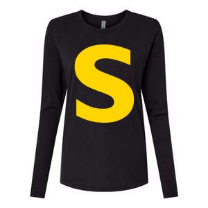 Letter S Funny Chipmunk Group Matching Halloween Costume Womens Cotton Relaxed Long Sleeve T-Shirt