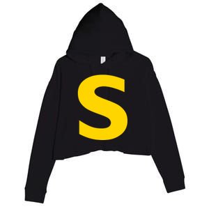 Letter S Funny Chipmunk Group Matching Halloween Costume Crop Fleece Hoodie