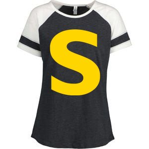 Letter S Funny Chipmunk Group Matching Halloween Costume Enza Ladies Jersey Colorblock Tee