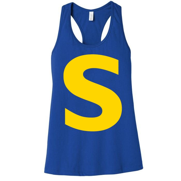 Letter S Funny Chipmunk Group Matching Halloween Costume Women's Racerback Tank