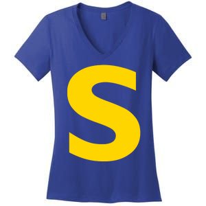 Letter S Funny Chipmunk Group Matching Halloween Costume Women's V-Neck T-Shirt