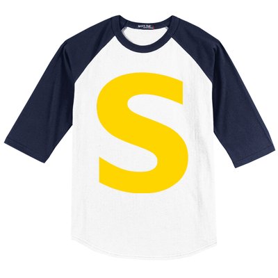 Letter S Funny Chipmunk Group Matching Halloween Costume Baseball Sleeve Shirt