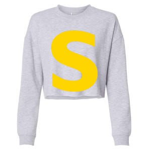 Letter S Funny Chipmunk Group Matching Halloween Costume Cropped Pullover Crew