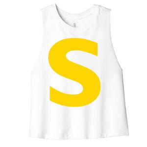 Letter S Funny Chipmunk Group Matching Halloween Costume Women's Racerback Cropped Tank